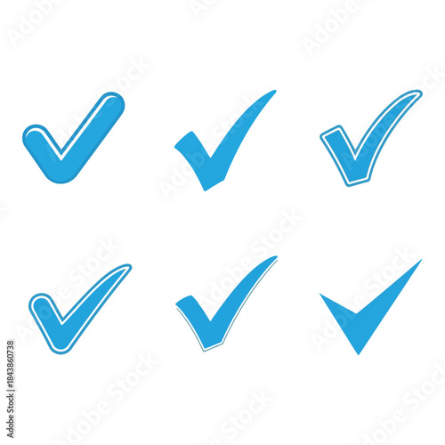 Blue check marks indicating approval or confirmation