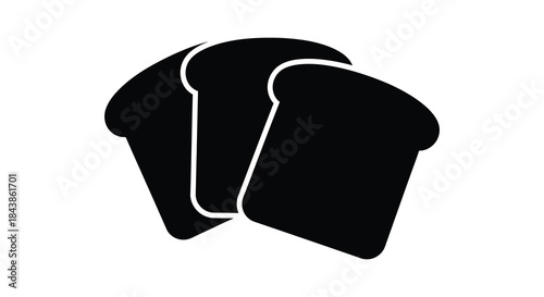 A simple depiction of two slices of bread stacked on top of each other silhouette