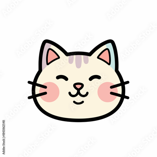 Cuteness Overload: A charming illustration captures the essence of a serene cat's face.