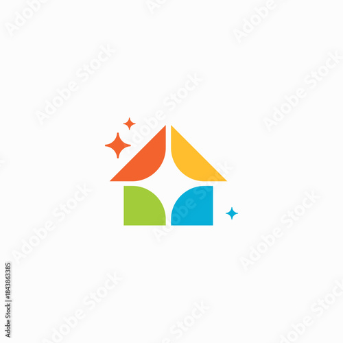 Modern home icons, house tech symbol, Real estate vector illustration