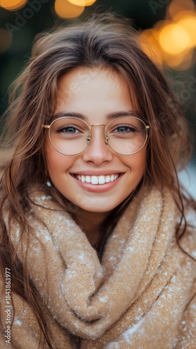 Content Emotion Happy Expression Young Woman Portrait
