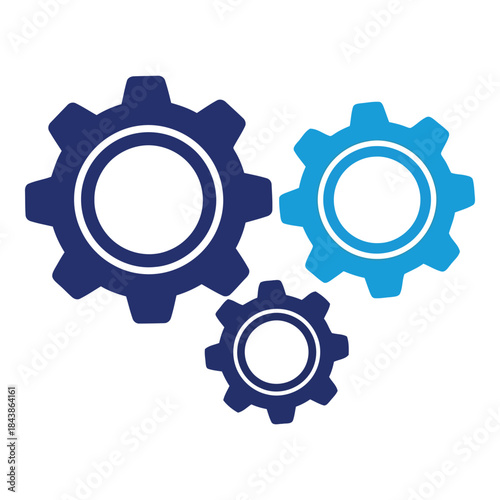 Cogwheels working together in harmony