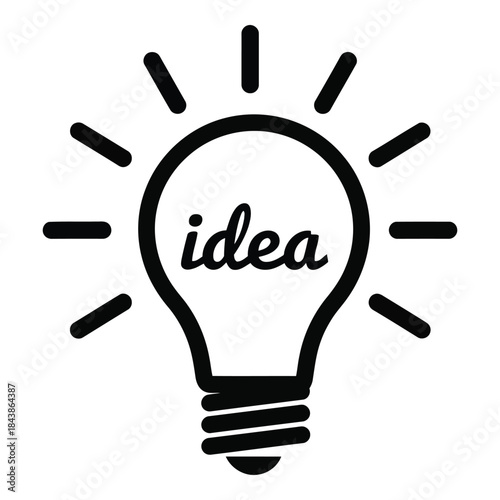 Light bulb with idea written inside it
