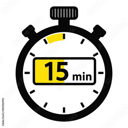 Timer set for fifteen minutes