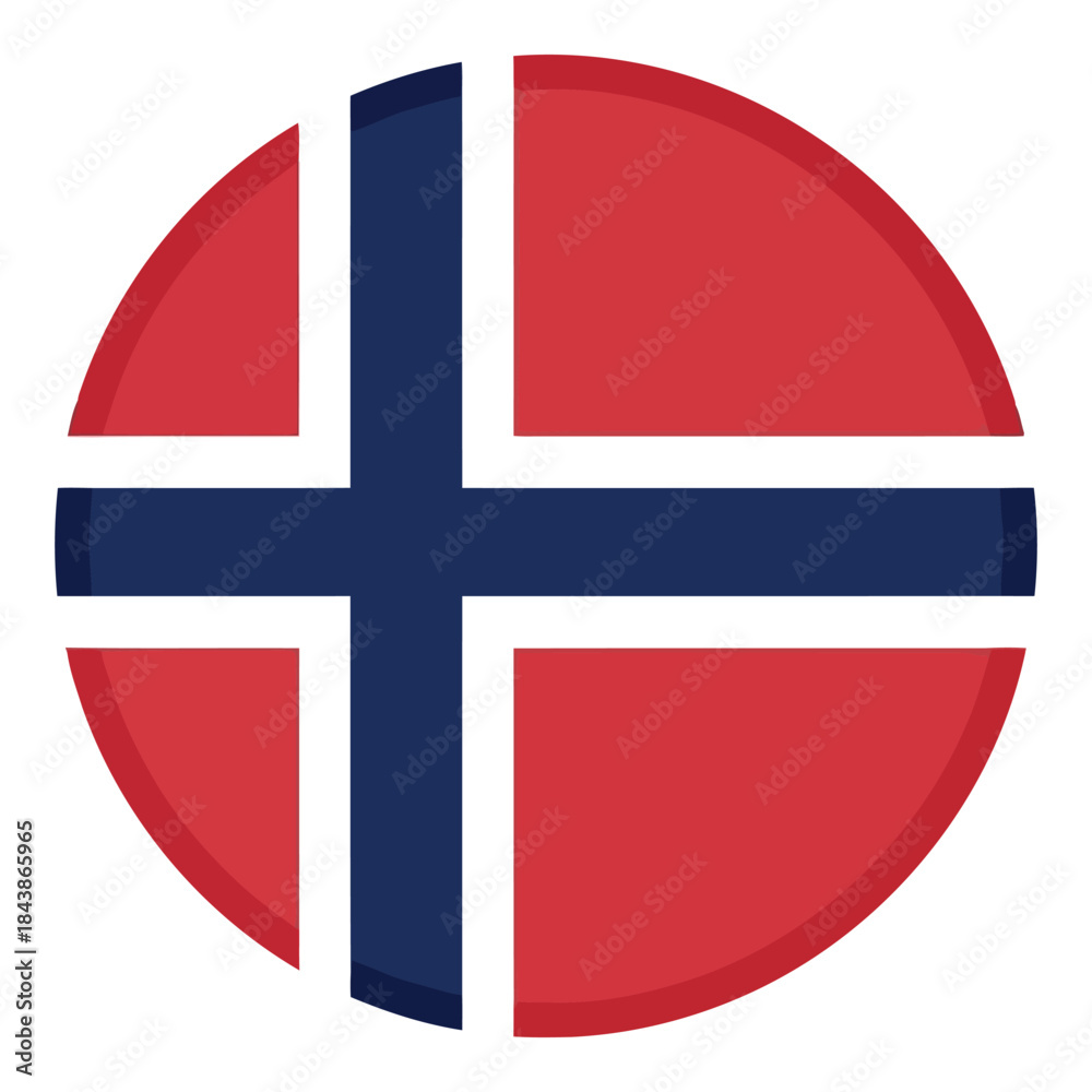 Naklejka premium Norway flag emblem in circle