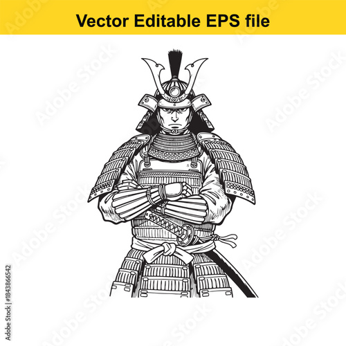  Standing samurai warrior