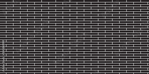 Seamless line brick concrete wall surface tiles. Black brick wall texture and solid bricks seamless pattern background.