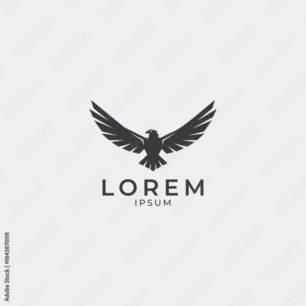 Fototapeta premium Luxury Eagle Wing Logo on Dark Background