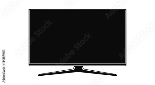 A sleek modern flat screen television presented as a striking black silhouette