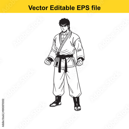  Karate practitioner ready to strike