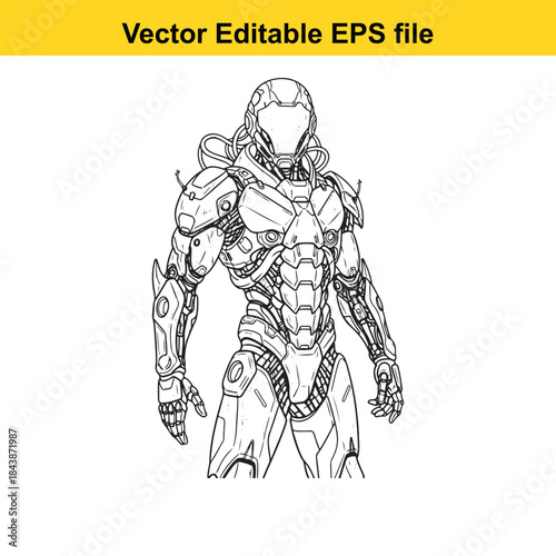  Cybernetic warrior in stance