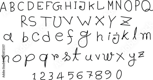 Hand Drawn Letters and Numbers