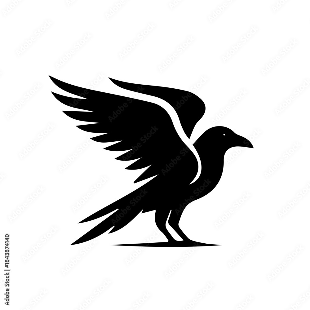 Obraz premium crow on a white background