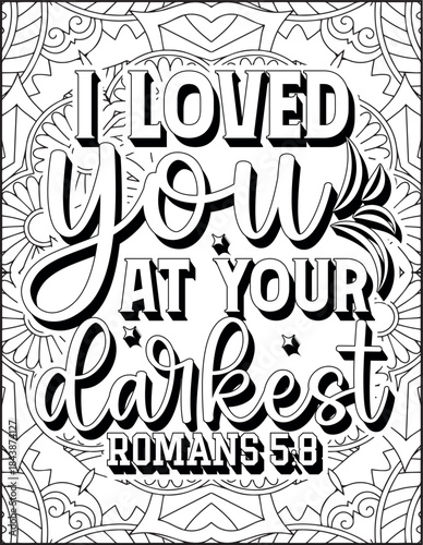 Bible Verse Coloring Page for Adults. Holy Bible Quote Coloring Page