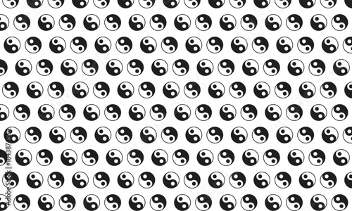 Minimalist Yin Yang Pattern Vector Illustration – Modern Zen Symbol, Balance and Harmony Concept, Seamless Abstract Design, Spiritual Aesthetic, Trendy Geometric Art for Branding and Wallpapers