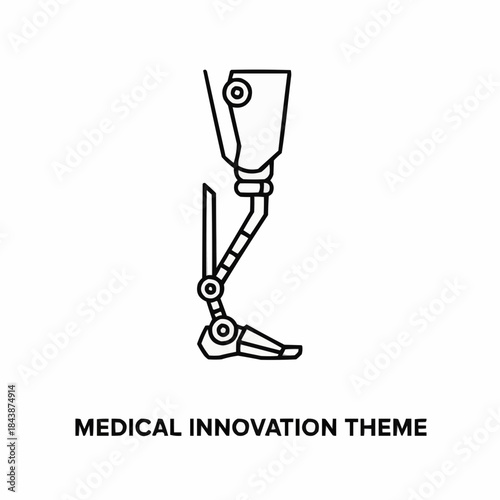 Modern prosthetic leg icon representing medical innovation and advanced technology in healthcare