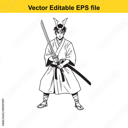  Samurai warrior with katana