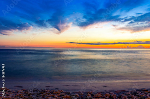 The beach at night. Itauna's beach in the city of Saquarema, Rio de Janeiro - Brazil.