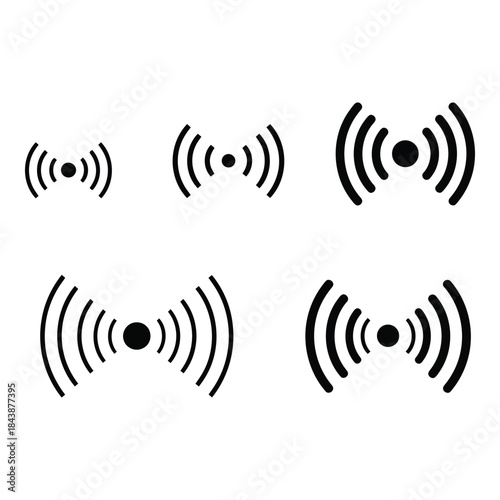 Different signal strength levels indicated by wi-fi icons