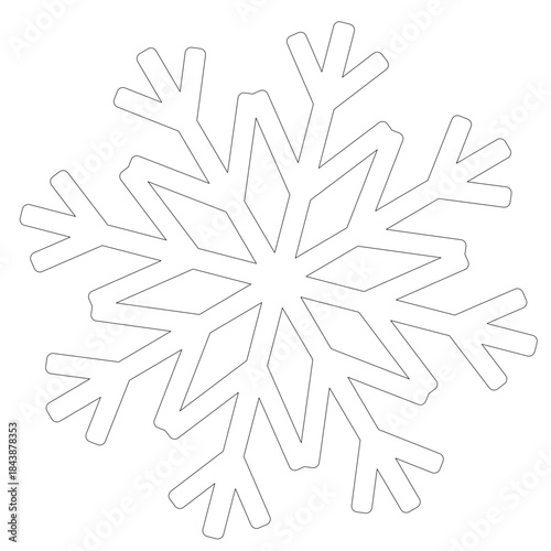 Snowflake. Snowflake for coloring page. Winter symbol. Christmas ornament