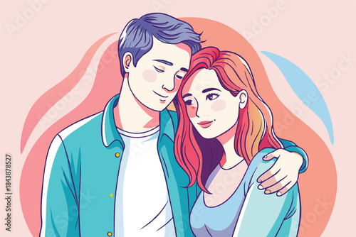 a romantic couple standing close together