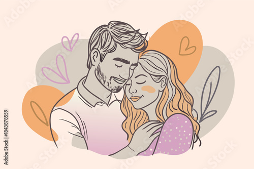 a sweet couple embracing minimalist design