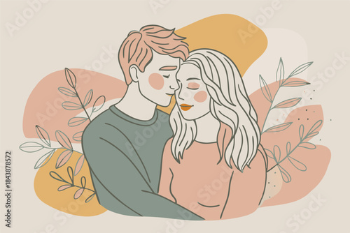 a sweet couple embracing minimalist design