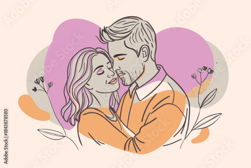 a sweet couple embracing minimalist design