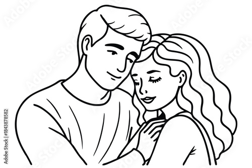 a sweet couple embracing minimalist design