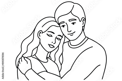 a sweet couple embracing minimalist design