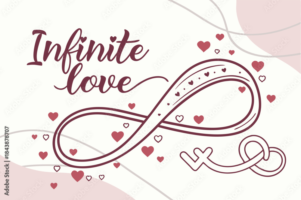 Obraz premium card with infinite love and an infinity symbol