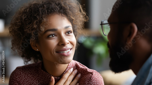 Love and honesty practice, telling truth without hurting, faceless couple in difficult conversation, compassionate candor, tactful transparency, kind authenticity in relationships 