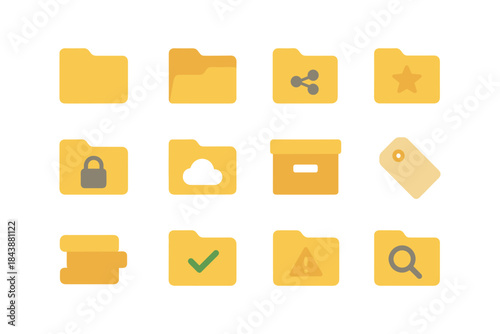 Organized digital folders collection with icons for modern workflow