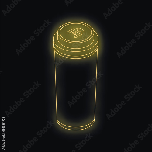 Glowing neon manual transmission stick shift icon illuminating dark background, representing car control and driving experience