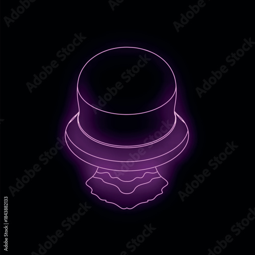 Glowing purple neon light showing an atomic bomb explosion with shockwave expanding on a dark background