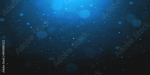 Abstract blue particle motion loop evoking a dark, starry night sky, winter snow, or underwater nebula. particles, galaxy, cosmos, holiday, stars, christmas, backgrounds, universe