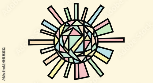Abstract pastel sunburst pattern