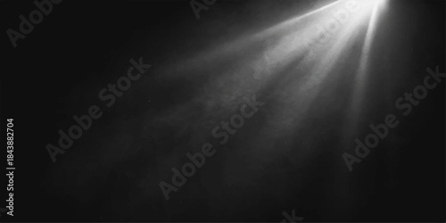 Spotlight beams cut through the dark stage fog, casting a dramatic texture against a black night backdrop. cloud, sky, clouds, steam, storm, mist, gray, design, nature, grunge