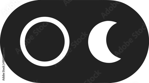 Moon Phase Toggle Button Icon for Day and Night Mode Switch