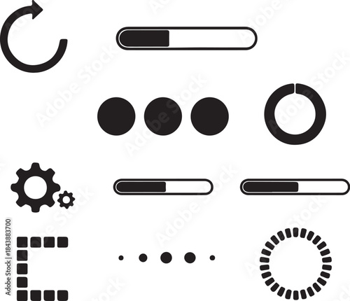 Black for refresh, settings, and loading reload gear also transparent background