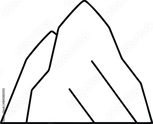 rock icon outline vector illustration on transparent background