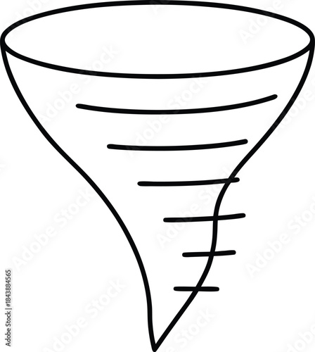 tornado icon outline vector illustration on transparent background