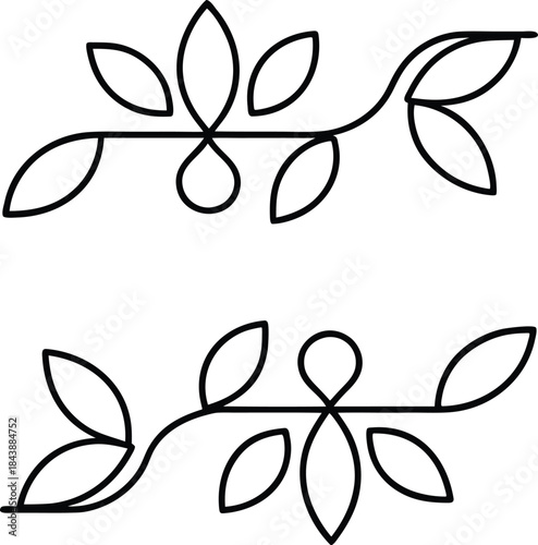 vine plant icon outline vector illustration on transparent background