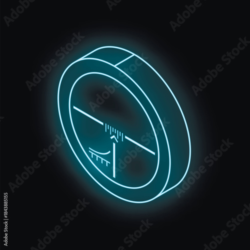 Neon crosshair glowing on a dark background, representing targeting, precision, and accuracy in a minimalist design