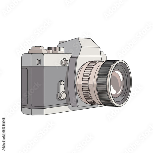 Vintage analog film camera illustration