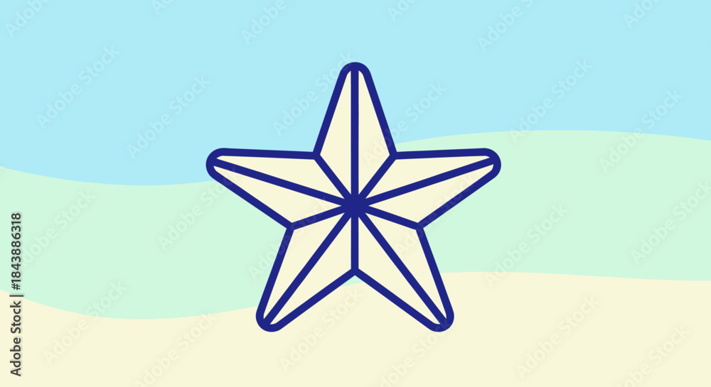 Obraz premium Blue starfish on a pastel background