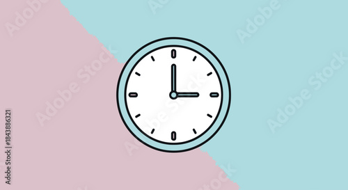 Classic wall clock on a modern abstract background