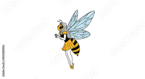 Fantasy bee girl illustration