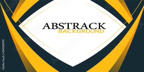 Abstract dark blue and yellow curve shapes on white background with shadow decoration. Modern corporate and business concept. Suit for presentation, invitation, banner, brochure, cover, flyer