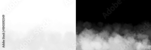 Canvastavla Alpha channel and realistic smoke effect on black background for visual projects